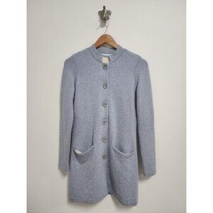 J.McLaughlin blue herringbone cashmere jacket XS
